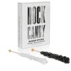 Black and White Rock Candy Sugar Sticks - 12 Individually