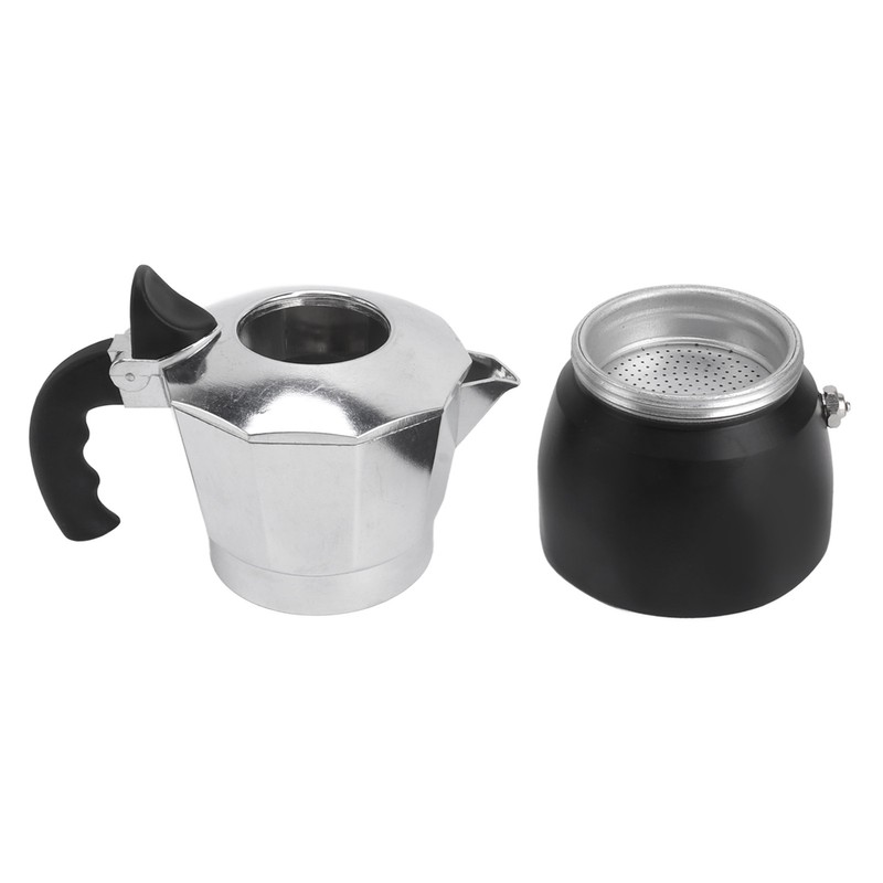 Moka Pot with Double Valve 150ML octagonal Aluminum Moka Stovetop