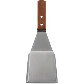 Stainless Steel Spatula | Scraper Spatula | Heavy Duty Spatula Turner | Stainless Steel Grill Turner with Wooden Handle for Teppanyaki, Barbecue, Steak, Pizza