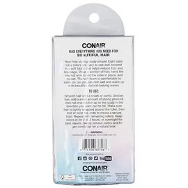 Conair Loose Waves Satin Tube Rollers, Roll, Set & Sleep, Heatless Curls Overnight, 8 Roller