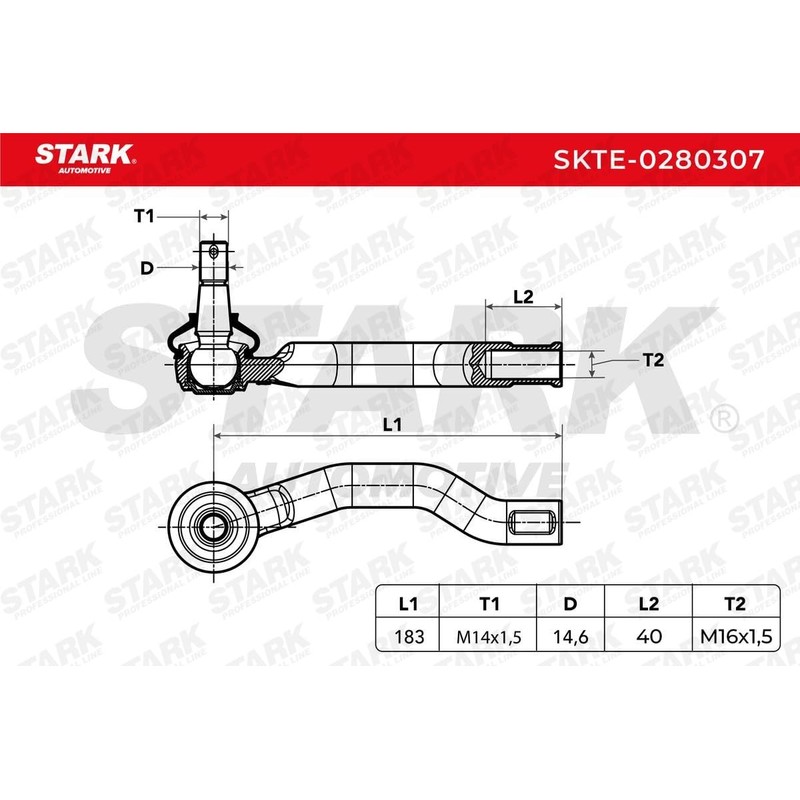 STARK SKTE-0280307 Tie Rod End, Tie Rod End, Tie Rod