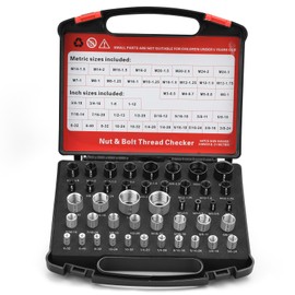 Comfylichi Thread Checker, Nut and Bolt Thread Checker, Bolt Size and Thread Gauge, 44 Individual Bolt and Nut Identifier Gauge (23 Standard & 21 Metric) Especially for Size Check in Tight Spaces
