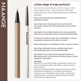 2 Pcs Delineador De Ojos Long Lasting Eye Liner Negromarrón