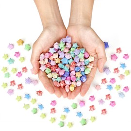 ODETOJOY Origami Paper Stars Stripes Paper Strips Package Ready Glow in the Dark 7 Colours 210 Sheets Cardioidal Point