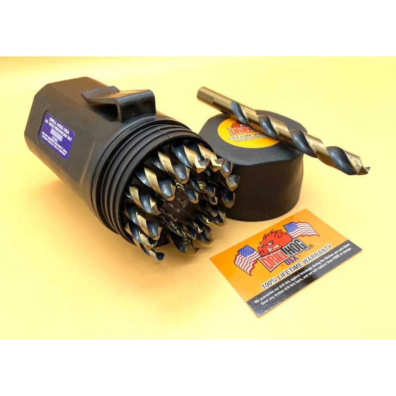 Drill Hog® 29 Pc Drill Bit Set Bit Tank™ HI-Molybdenum