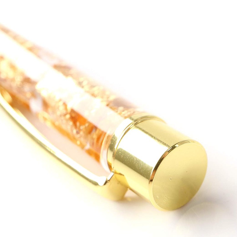 Gold Stone Ballpoint Pen with Gold Foil 24K Gold, Sparkle,