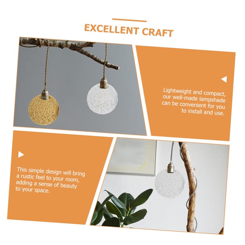 Outanaya Woven Lamp Shade Rustic Style Lightweight Easy Install Pendant