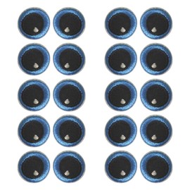 10 Pairs Black and Blue Eye Patches Small Round Eye Appliques Embroidered Cute Eyes Patches Embroidery Cloth Eyes Iron on Patches Small Eyes Sewing Appliques for Dolls Clothes