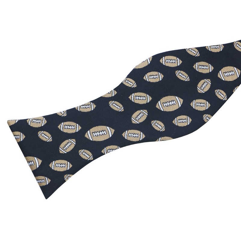 OCIA Mens Designer Self Bow Tie Pattern Woven Bowtie Football