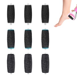 9 Pcs Pedi Replacement Rollers for Scholl, Refills for Scholl Velvet Smooth, 3 Coarse Levels Include Extra Rough Medium for Cracked Dry Hard Skin Removal, Compatible with Most Electric Foot File Tools