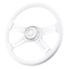 QYMOPAY 18" Solid Wood lacquering Truck Steering Wheel 4 Spoke