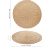 Jute Woven Placemats, Set of 4 Round Braided Tablemats Natural