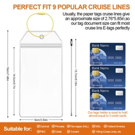 COZY CORE 7 Pack Cruise Luggage Tags for Cruise Ship Essentials for Carnival, NCL, Princess, MSC Cruise Ships