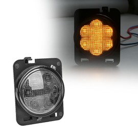 Vancroser Wrangler JK Bumper Fog Light Front Turn Signal Light LED Front Grille Indicator Light Warning Light Auxiliary Light Energy Saving Long Life Waterproof 12V/24V Applicable for Wrangler JK