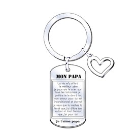 JRZDFXS Keyring for Dad, Gift for Dad, Father's Day, Birthday Gift, Family Gift, Silver, L, silver, L