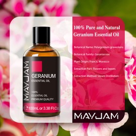 MAYJAM Essential Oil Geranium 100ml Aroma Oil Essential Oil Natural Geranium Oil Aroma Gift