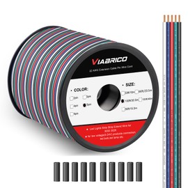 100ft RGBW LED Extension Cable 22 Gauge 5Pin 12V DC Electrical Wire 5 Colors 22AWG Wires with 10PCS shrinkable Tubes for RGBW 3528 5050 Led Strip Copper Clad Aluminum Copper Wire