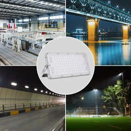 LED Flood Light Outdoor,100W IP65 Waterproof LED Security Lights ,8000LM 6000K Cold White Spotlight,Landscape Wall Lights for Garage Stadium Lawn