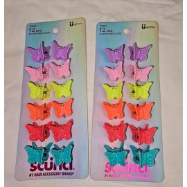scünci Scunci Butterfly Claw Hair Clips 12 Pieces 2 Packs Total 24 Pieces New