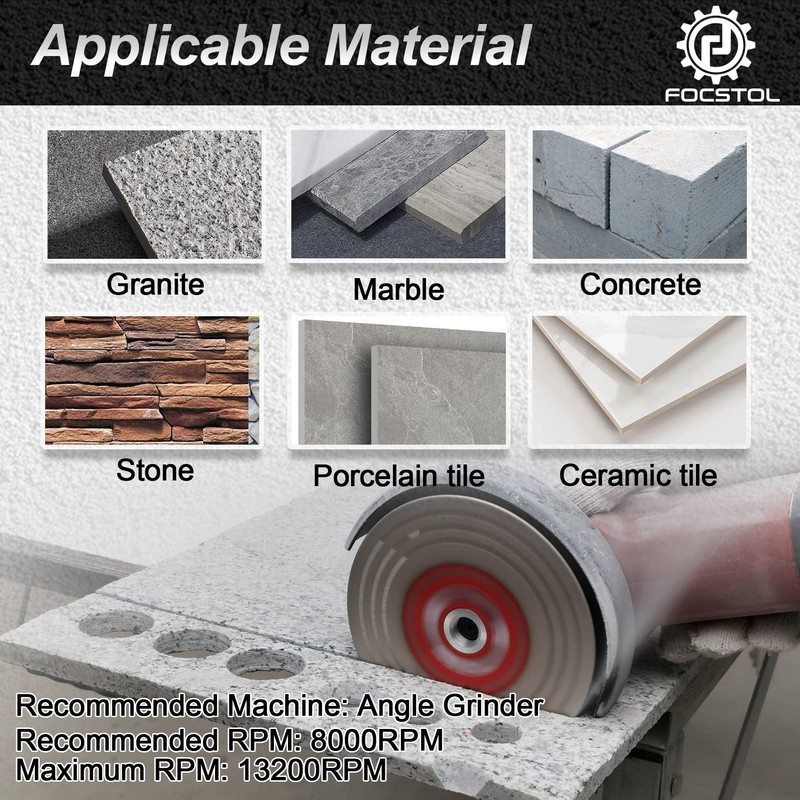 FOCSTOL Diamond Cutting Grinding Disc - 4.5 Inch(115mm) Double Side