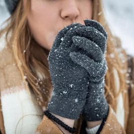 SHEVERCH Turquoise Winter Knit Gloves for Men Women Soft Fleece Lined Thermal Warm Gloves Cold Weather