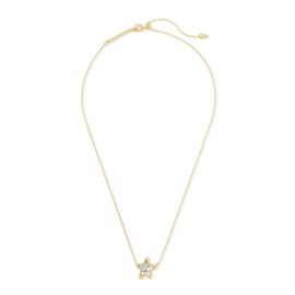 Kendra Scott Jae Star Short Pendant Necklace, Fashion Jewelry, 14k Gold-Plated, Dichoric Glass