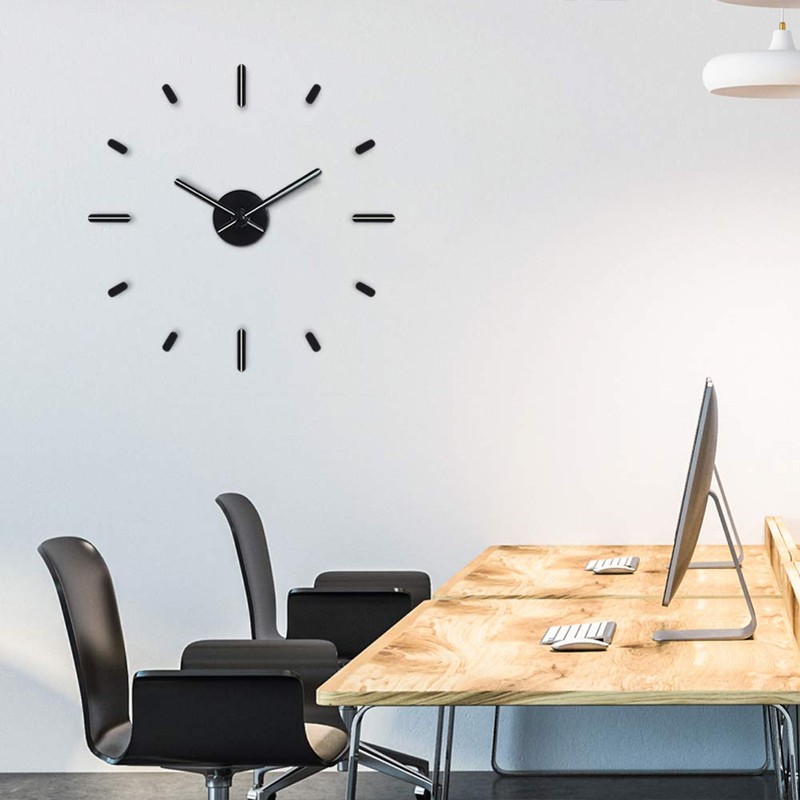 Presentime & Co Large Frameless DIY Wall Clock for Modern