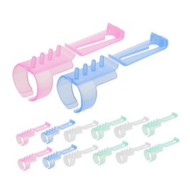 DIYEAH 15pcs Sweater Crochet Finger Yarn Holder Knitting Thimble Tool Finger Guides Crochet Yarn Ring Crochet Finger Guard Crochet Ring for Finger Crochet Hook Plastic