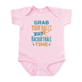 CafePress Racquetball Time Racquetball Player Body Suit Cute Infant Bodysuit Baby Romper Petal Pink