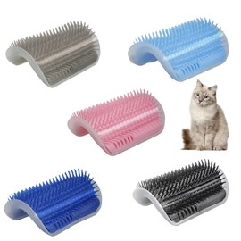 Nuatpetin 5Pack Cat Self Groomer, Soft Cat Face Massager with Catnip Pouch, Cat Grooming Brushes for Indoor Cats, Comfort Cat Rubbing Post Cozy Wall Corner Scratcher Comb for Long Short Fur Cat