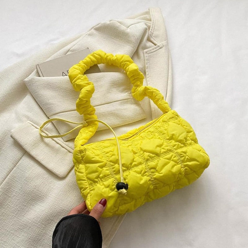 TQUXNGA Pleated Shoulder Bag, Underarm Shoulder Bag, Quilted Handbag Purse,