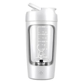 Electric Shaker Bottle for Protein Mixes USB Rechargeable (White)