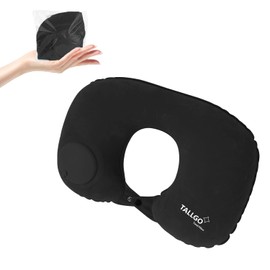 TALLGO Inflatable Travel Pillow, Neck Pillow for Travel, Inflatable Neck Pillow for Travel, Airplane Pillow, Blow Up Pillow, Aeroplane Pillow for Neck, Waist, Back and Camping Pillow (Black)