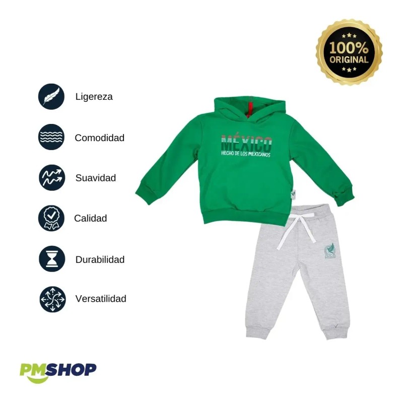 Conjunto Pants Sudadera Bebé Selección Mexicana Comodo