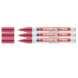 Edding 780 Fine Gloss Paint Marker 0.8 mm Economy Pack. Customisable, red