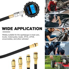 BETOOLL 8pcs Compression Tester Automotive - Digital Compression Gauge 0-300PSI for Petrol Engine Cylinder Compression Test Tool Kit with Adapters & Hose