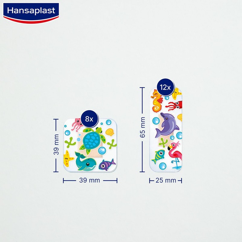 Hansaplast Aqua Protect Children's Plasters (20 Strips), Waterproof Plasters for