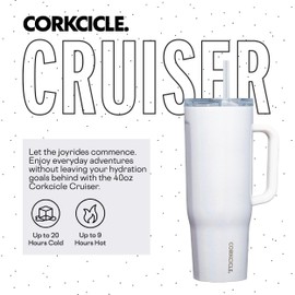 Corkcicle Cruiser Insulated Tumbler with Handle and Straw, Unicorn Magic, 40 oz – Reusable Water Bottle Keeps Beverages Cold for 20 Hours, Hot for 9 Hours – Cupholder Friendly