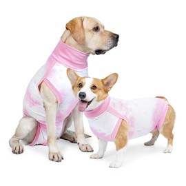 KIKNIN Recovery Suit for Dogs After Surgery, Post Spay, Neuter, Body Suit for Male and Female Dogs, Abdominal Wound Puppy Surgical Clothes, Prevent Licking Dog Onesies Post-Operative Vest (Pink, M)