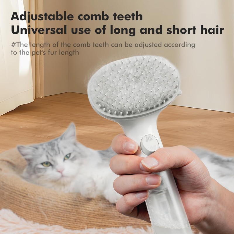 Stryfull Cat Hair Brush with Shampoo Foaming Dispenser, Adjustable Soft