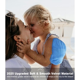 2 in 1 Sand Remover for Beach, 2Pcs Sand Wipe Off Mitts Bag Vacation Essentials for Kids Adults, Beach Day Accessories Must Haves for Women, Summer Family Needs Items Necessities