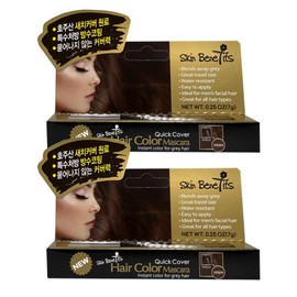 Skin Benefit Quick Cover Hair Mascara 7g x 2 gray cover natural brown / 스킨베네핏 퀵 커버 헤어 마스카라 7g x 2개 새치커버 자연갈색