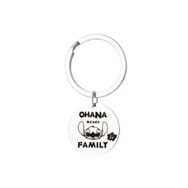 Ohana Means Family Keychain Family Means Nobody Gets Left Behind Or Forgotten Cute Stitch Keychain, A, Medium