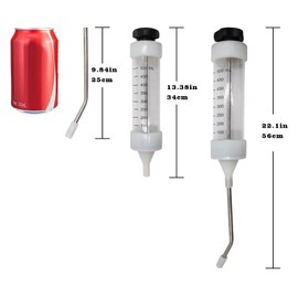 MinrzPet 500ML Livestock Syringe with Silicone-Tipped Stainless Steel Nozzle, Large Capacity Veterinary Drench Gun for Feeding & Medicating Pig, Goat, Cow, Sheep, Horse