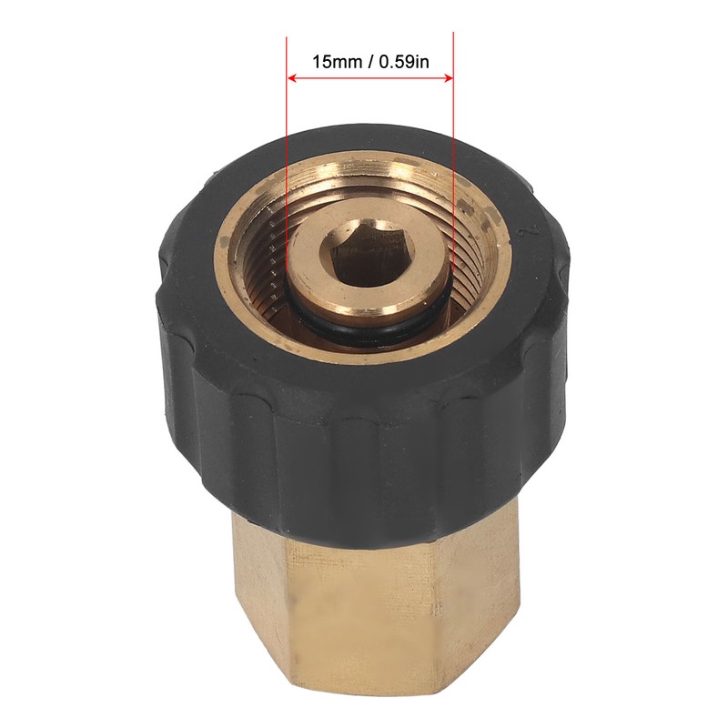 Pressure Washer Adapter Brass Rubber Anti Corrosion G1/4in to M22