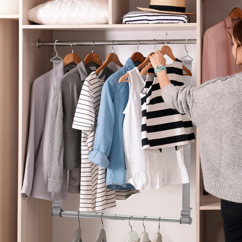 STORAGEIDEAS Hanging Closet Rod, 17-28In Adjustable Width and Up to