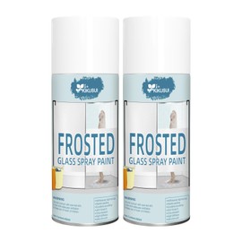 Frosted Glass Spray Paint Translucent 450ml × 2 Cans, 15.2 OZ Per Can, Black Spray Paint for Window, Shower Door and Craft, Protect Privacy for Home Bathroom Kitchen and Office