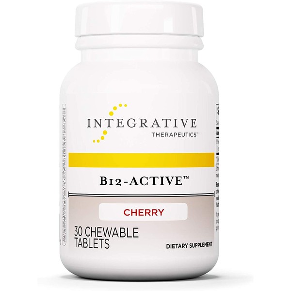 Integrative Therapeutics - B12-Active - Fast-Absorbing Methylcobalamin - Cherry Flavor - 30 Chewable Tablets