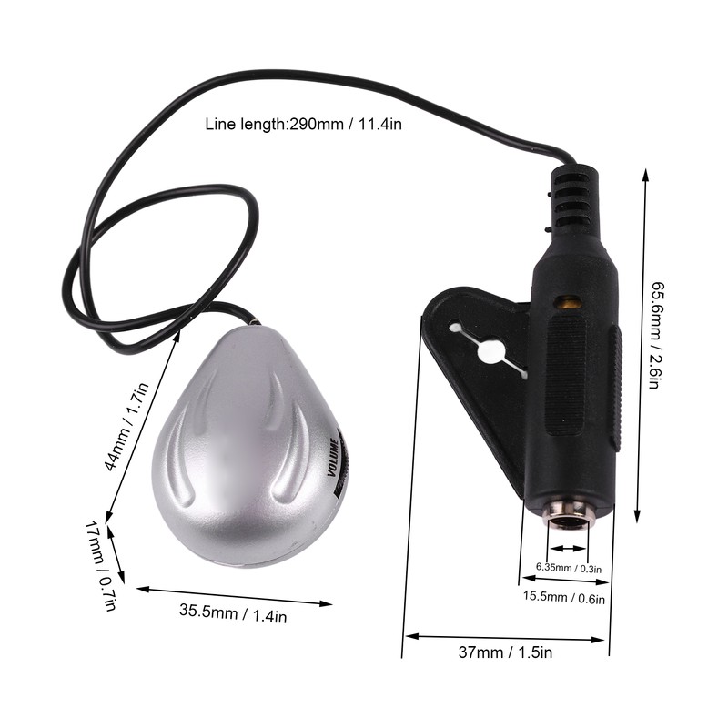Soundhole Pickup with Jack Contact Microphone Transducer for Acoustic Guitar