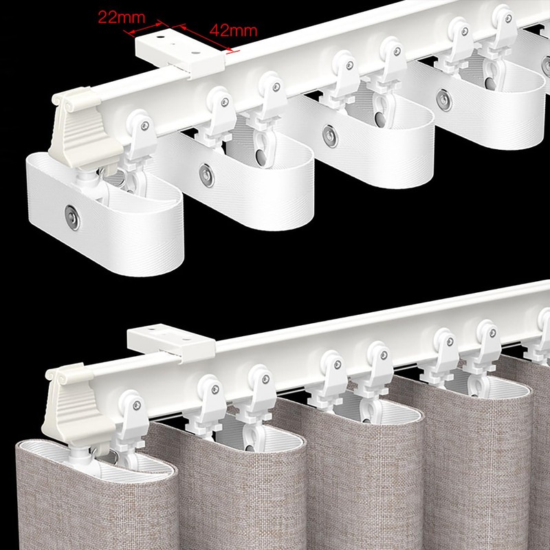 Ripple Fold Wave Curved Pole Bay Window Bendable Curtain Track